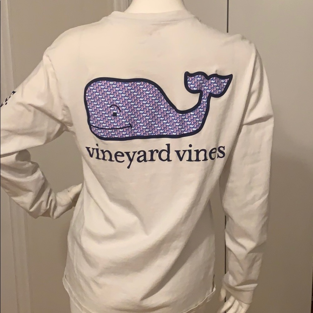 Vineyard Vines long sleeve tee (cancer awareness)